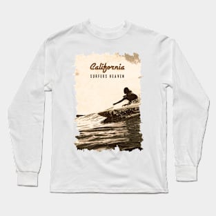 ☀ California ✪ Surfers Heaven ✪ Vintage Retro art style poster ✔ ✅ Long Sleeve T-Shirt